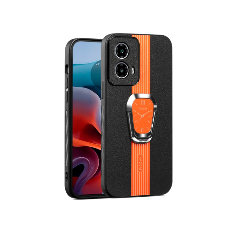 Motorola G24/G04/ E14. Funda leather case con anillo stand