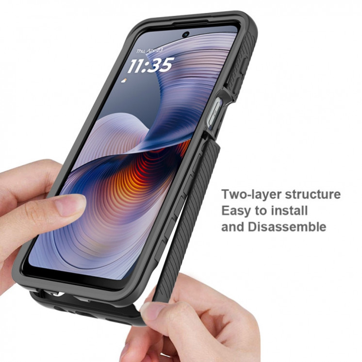 Motorola E14/G24/G24 Power/G04. Funda 360° con protector de pantalla integrado