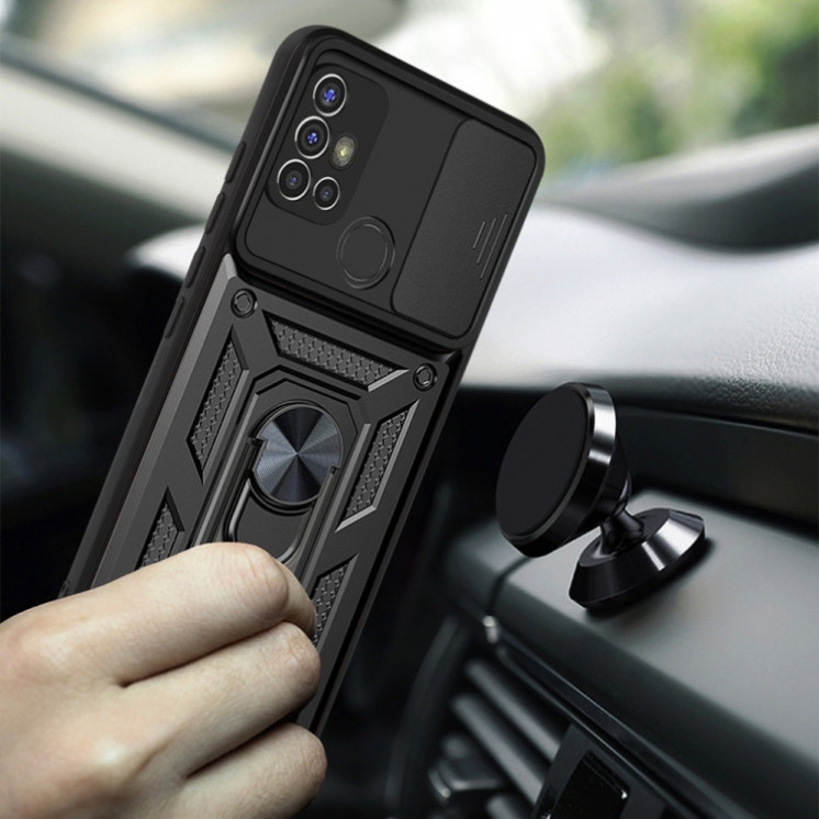 Motorola G30. Funda camshield con anillo