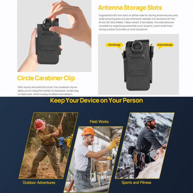 Ulefone Armor 24/26/27/22/21/19/18 series. Funda Holster multi propósito original (Negro)