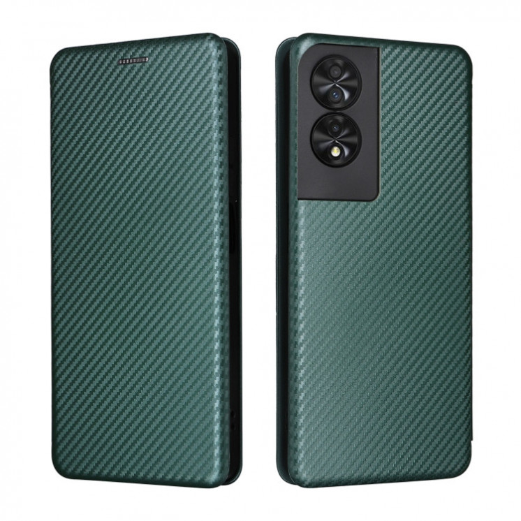 TCL 40 NxtPaper. Funda leather case textura fibra de carbono con cierre magnético