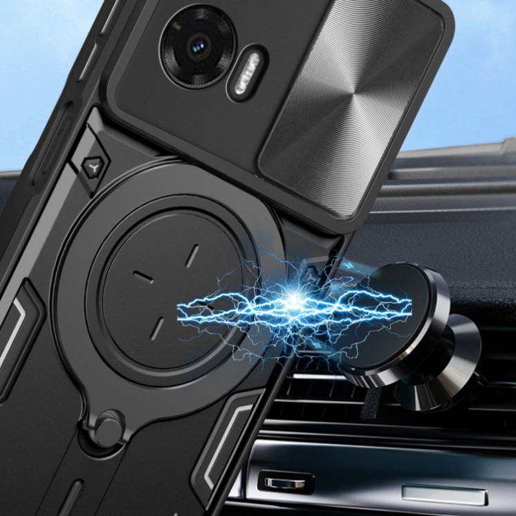 Motorola G35. Funda Camshield con anillo stand