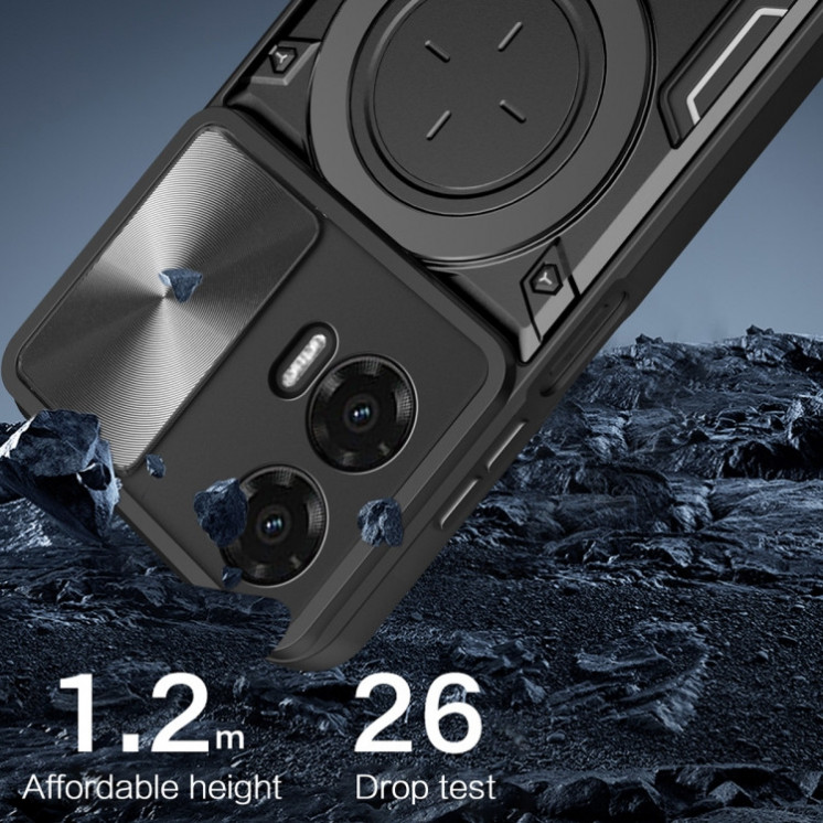 Motorola G35. Funda Camshield con anillo stand