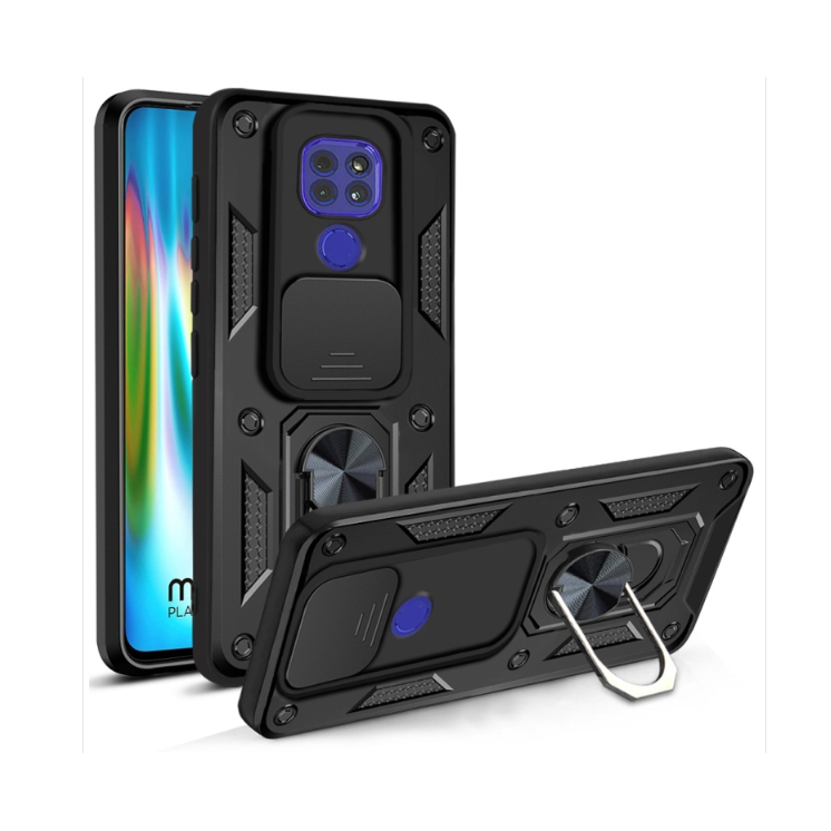 Motorola G9 Play. Funda camshield TPU+PC con anillo
