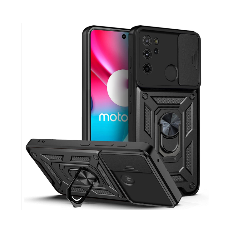 Motorola G60s. Funda camshield PC+TPU con anillo