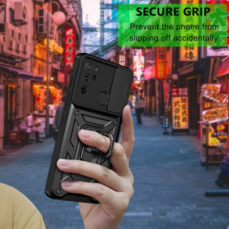 Motorola G60s. Funda camshield PC+TPU con anillo