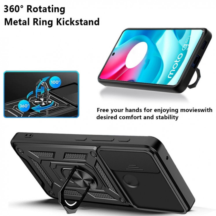 Motorola G60s. Funda camshield PC+TPU con anillo