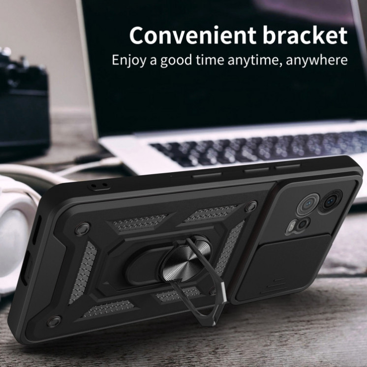 Motorola G72. Funda camshield con anillo