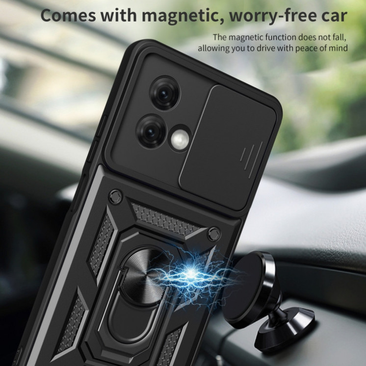 Motorola G84. Funda con protector de cámaras y anillo