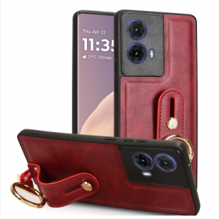 Motorola G85. Funda leather case con correa