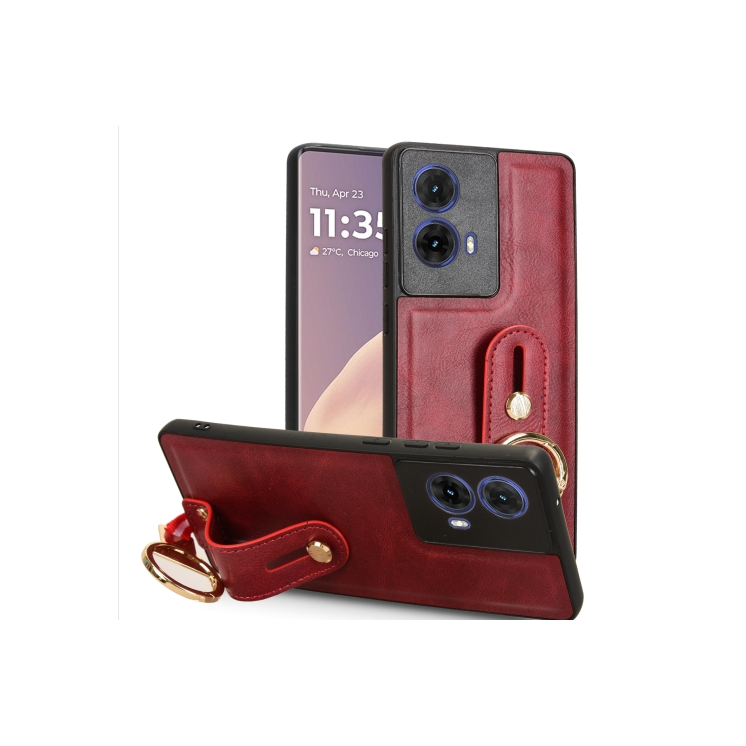 Motorola G85. Funda leather case con correa