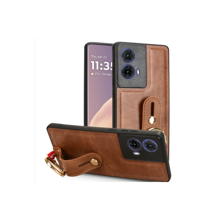 Motorola G85. Funda leather case con correa