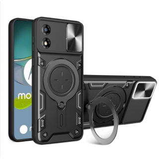 Motorola E13. Funda camshield con anillo compatible con soportes magnéticos