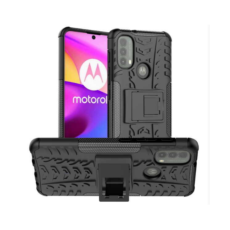 Motorola E20/E30/E40. Funda Armor con stand.