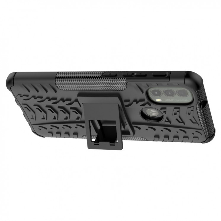 Motorola E20/E30/E40. Funda Armor con stand.