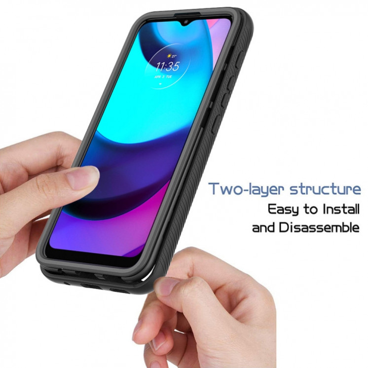 Motorola E20/E30/E40. Funda 360 con protector de pantalla
