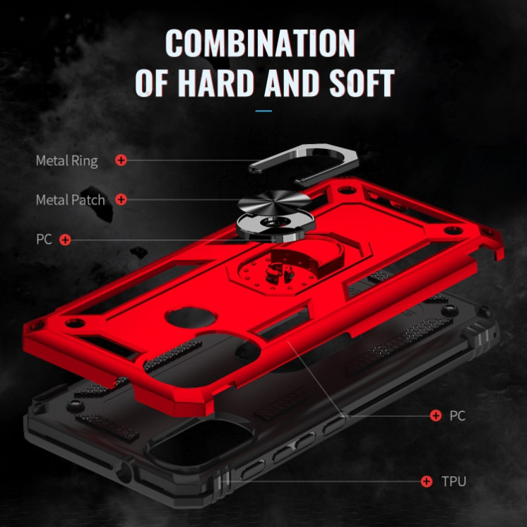 Motorola E20/E30/E40. Funda Armor con anillo.