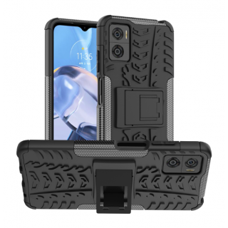 Motorola E22. Funda Armor con stand (negro)