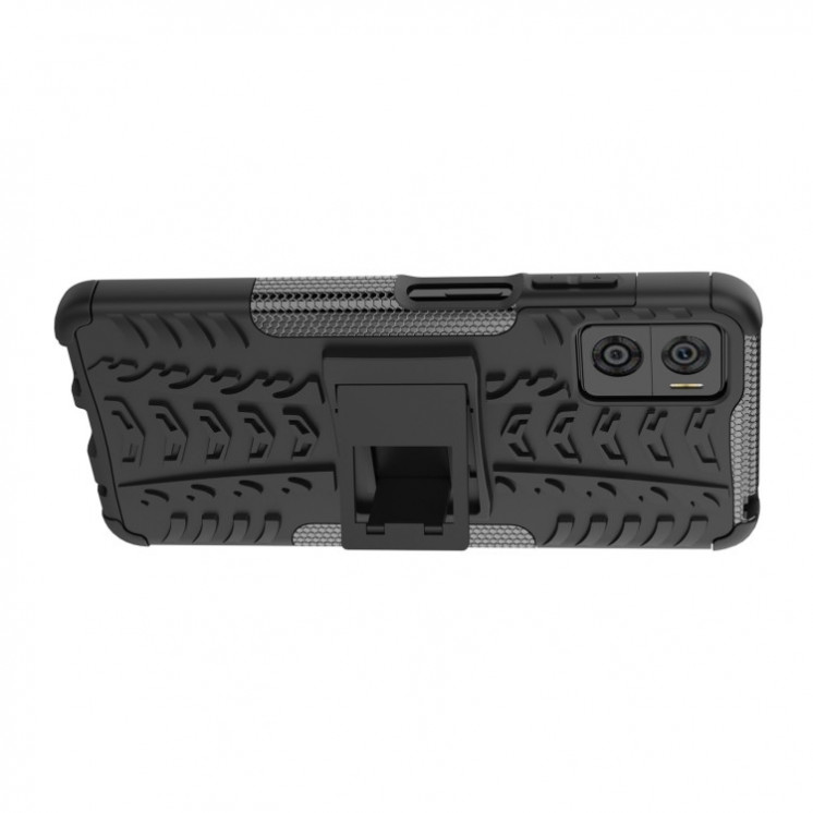 Motorola E22. Funda Armor con stand (negro)