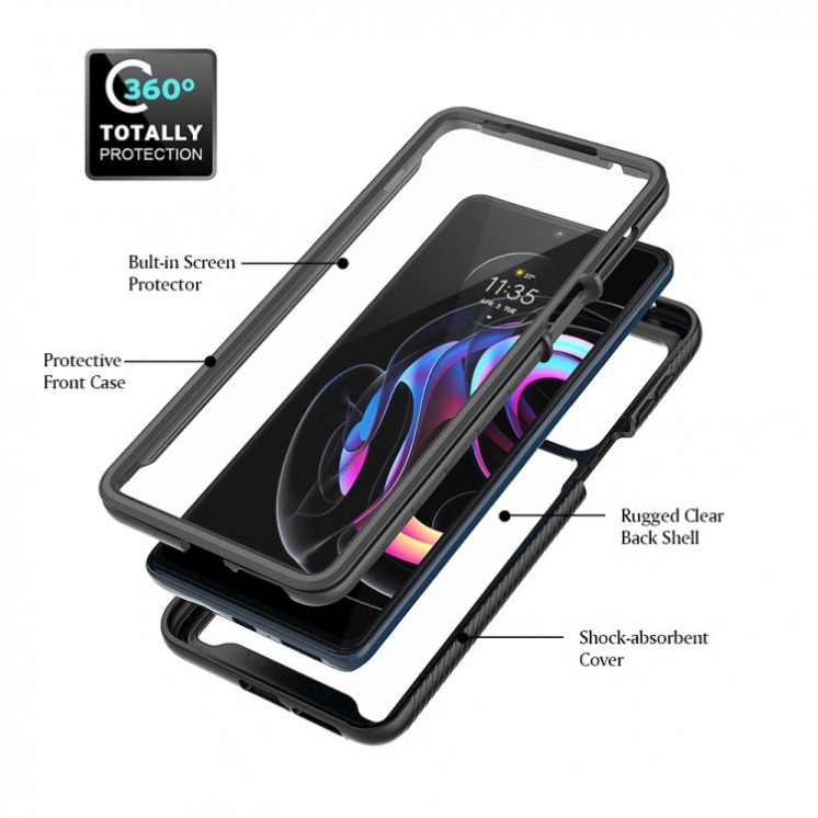 Motorola Edge 20 Pro. Funda 360° con protector de pantalla integrado