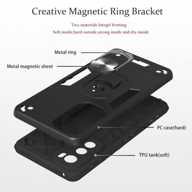 Motorola Edge 30. Funda Armor PC+TPU con anillo