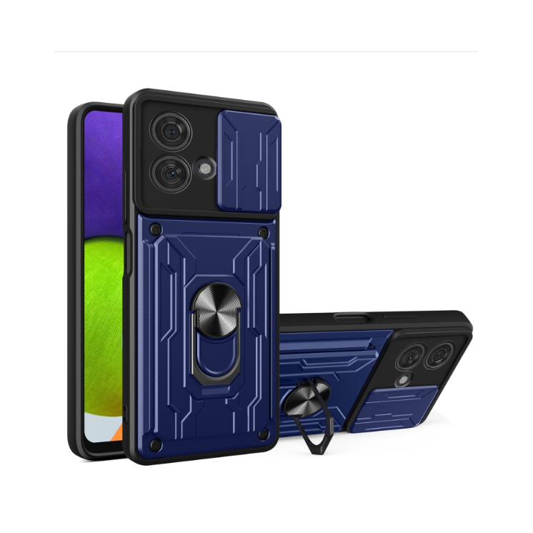 Motorola Edge 40 Neo. Funda camshield con anillo + porta tarjeta