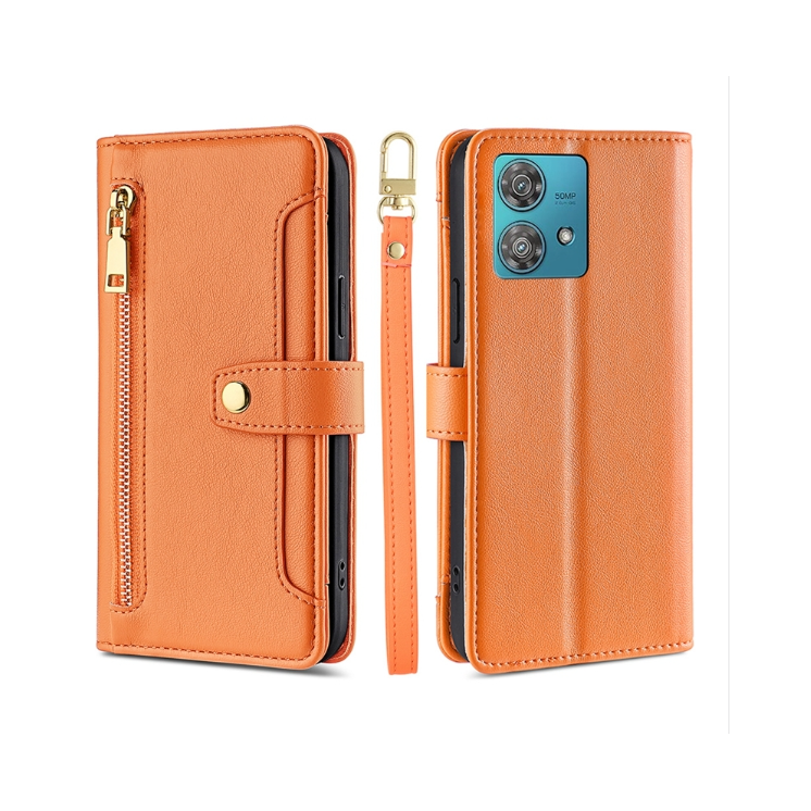 Motorola Edge 40 Neo 5G. Funda Leather case billetera con correa