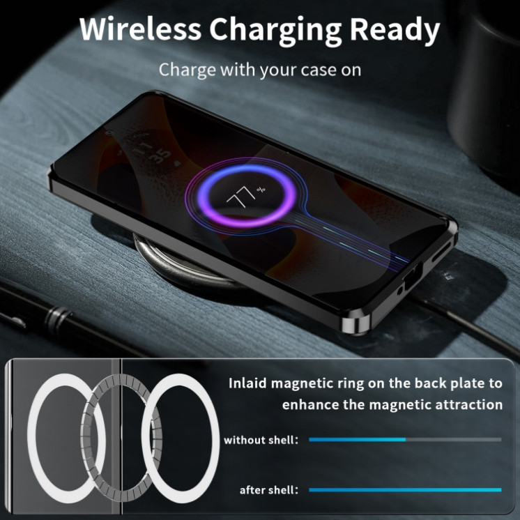 Motorola Edge 50 pro. Funda magnética con protector de lentes compatible con MagSafe (transparente).