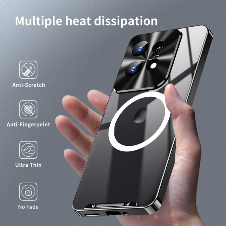 Motorola Edge 50 pro. Funda magnética con protector de lentes compatible con MagSafe (transparente).