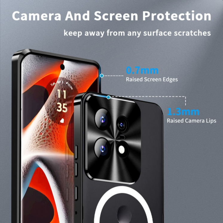 Motorola Edge 50 pro. Funda magnética con protector de lentes compatible con MagSafe (transparente).