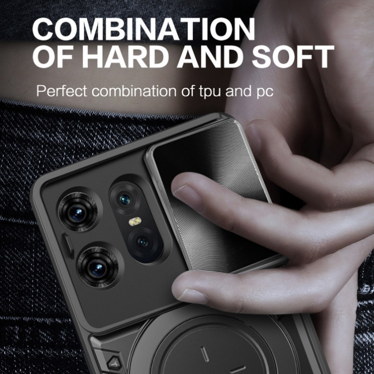 Motorola Edge 50 pro. Funda Camshield con anillo compatible con soportes magnéticos