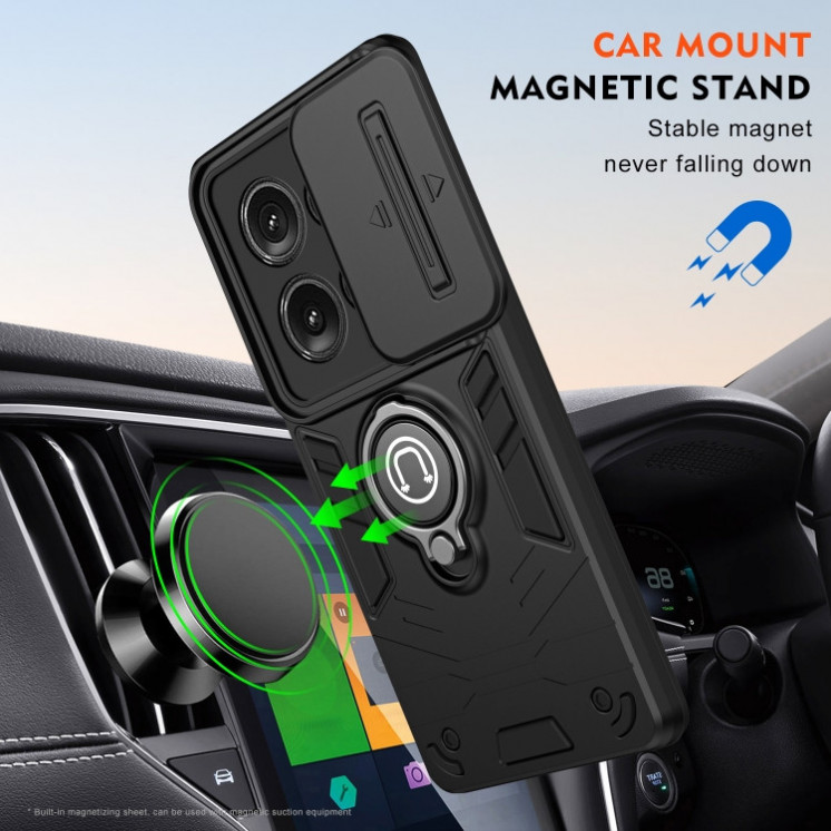 Motorola Edge 50. Funda Camshield con anillo compatible con soportes magnéticos
