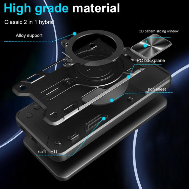 Xiaomi Poco X7 Pro. Funda Camshield con anillo 360