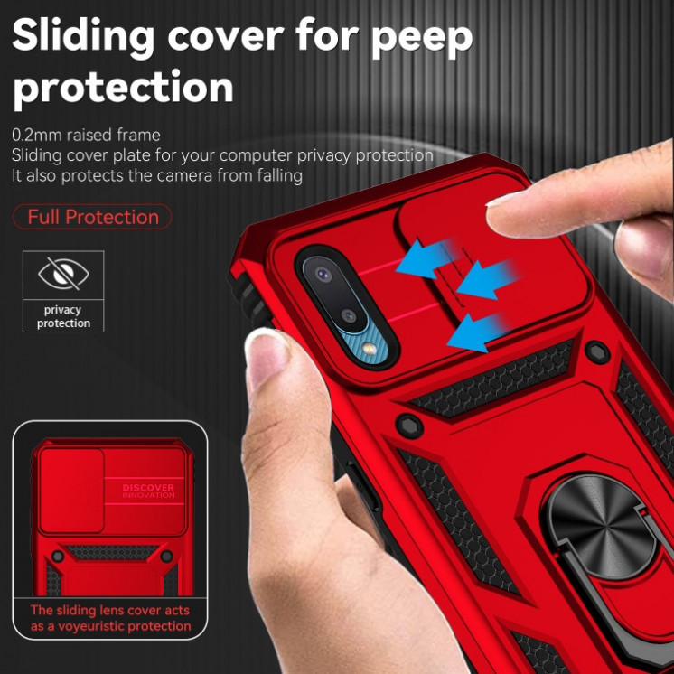Samsung A02. Funda Armor camshield con anillo
