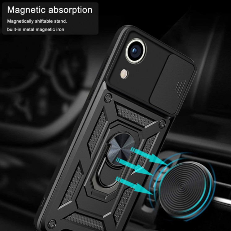 Samsung A03 core. Funda camshield con anillo 360