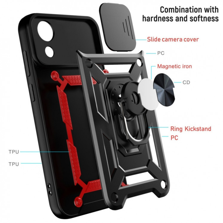 Samsung A03 core. Funda camshield con anillo 360