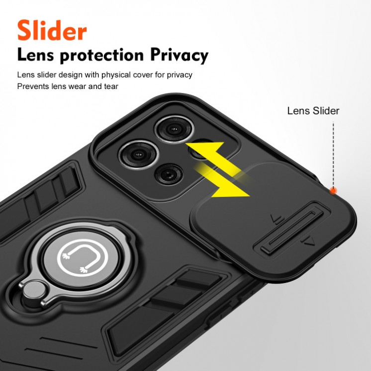 Motorola G75. Funda Camshield magnético con anillo