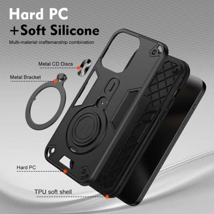 Infinix Smart 9/Hot 50i. Funda Armor TPU+PC con anillo 360