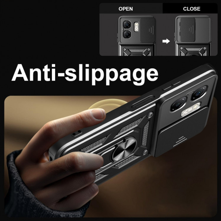 Infinix Smart 9/Hot 50i. Funda Camshield TPU+PC con anillo