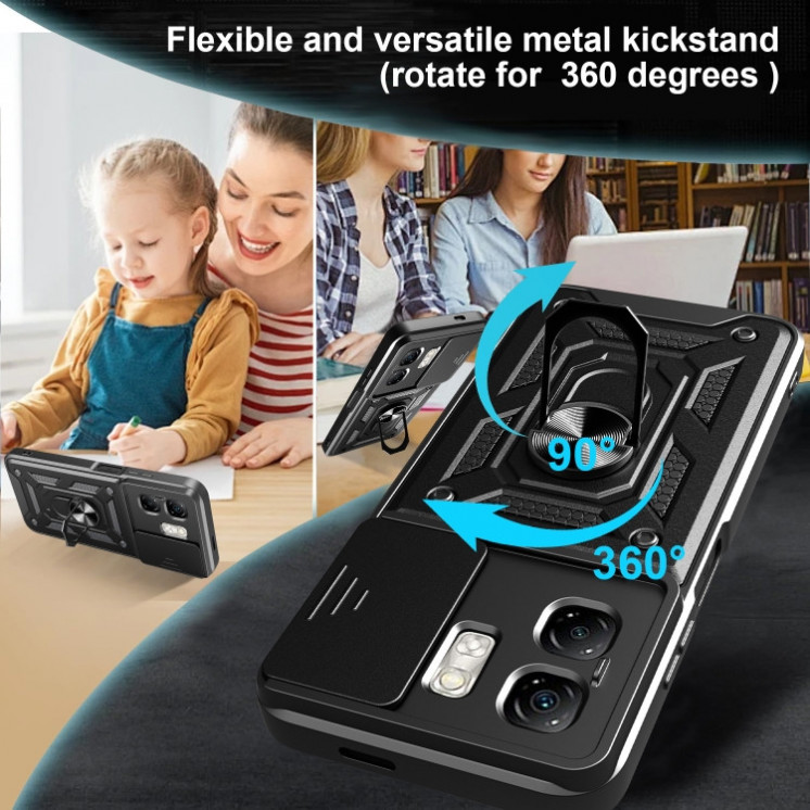 Infinix Smart 9/Hot 50i. Funda Camshield TPU+PC con anillo