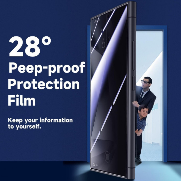 Samsung S25 Ultra 5G. Vidrio templado anti-espía instalación fácil (negro)