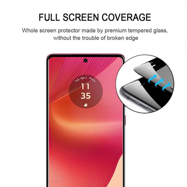 Motorola Edge 50 Fusion. Vidrio templado EDGE 9H Curvo 3D film (bordes negro)