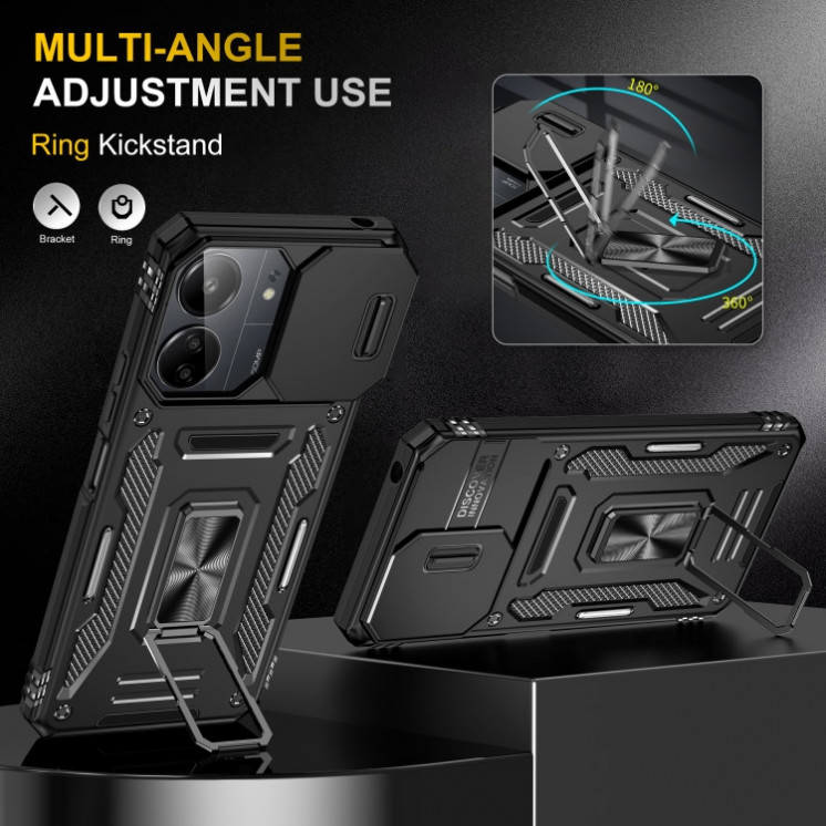 Xiaomi 13C 4G/5G/Poco C65. Funda Armor Camshield con anillo