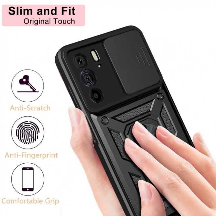 Motorola Edge 30 Pro. Funda Camshield con anillo