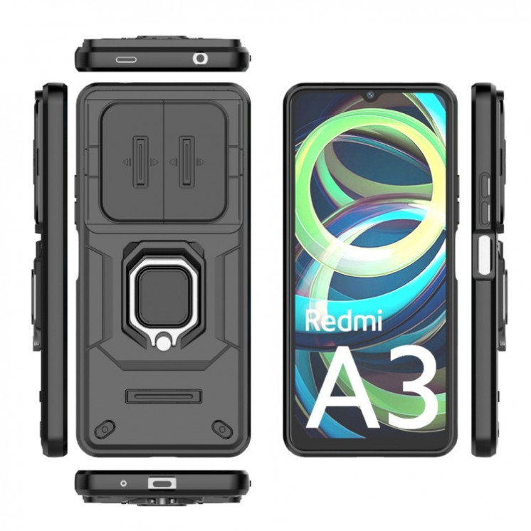 Xiaomi Redmi A3/ A3x/ Poco C61. Funda Camshield con anillo.