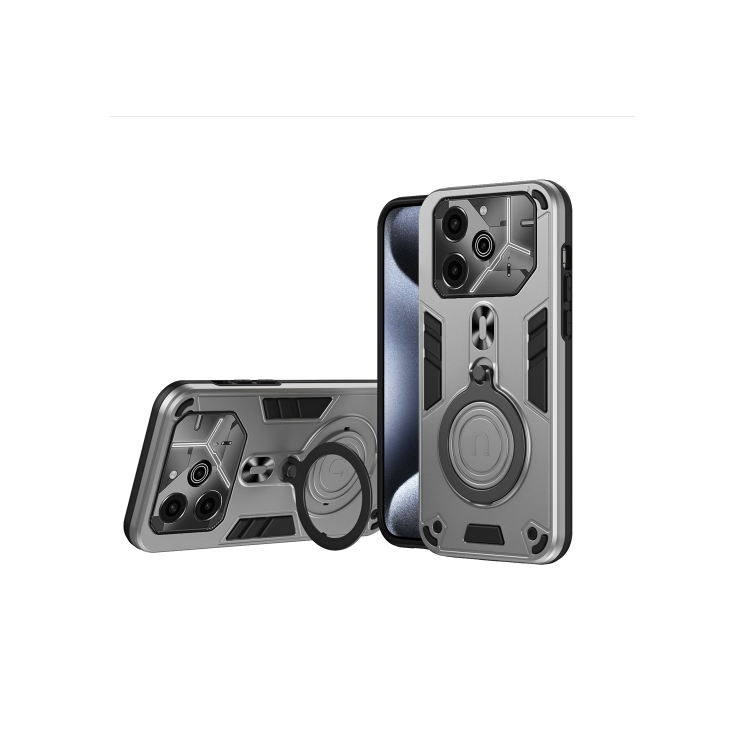 Tecno Pova 6/6 Pro. Funda PC+TPU con anillo stand 360°