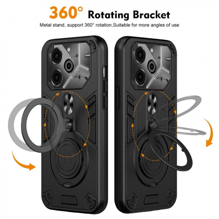 Tecno Pova 6/6 Pro. Funda PC+TPU con anillo stand 360°