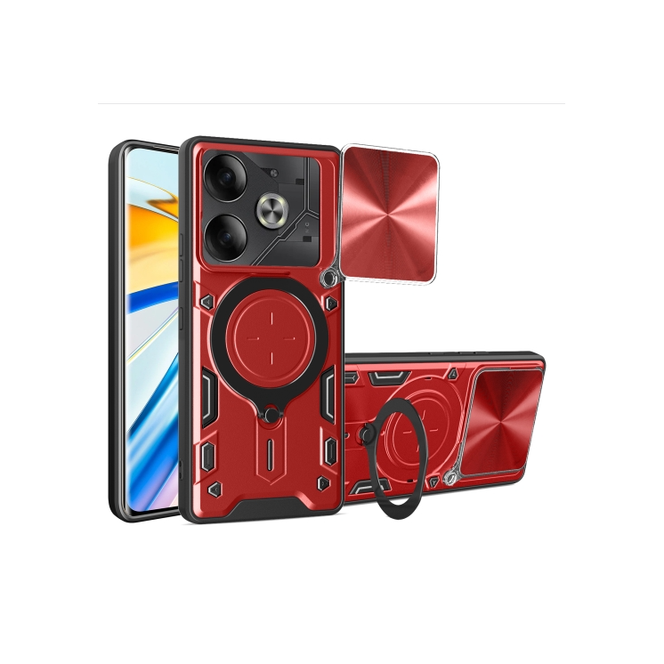Tecno Pova 6/6 Pro. Funda Camshield con anillo stand