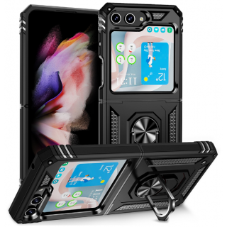 Samsung Z Flip5. Funda armor TPU+PC con anillo (negro)