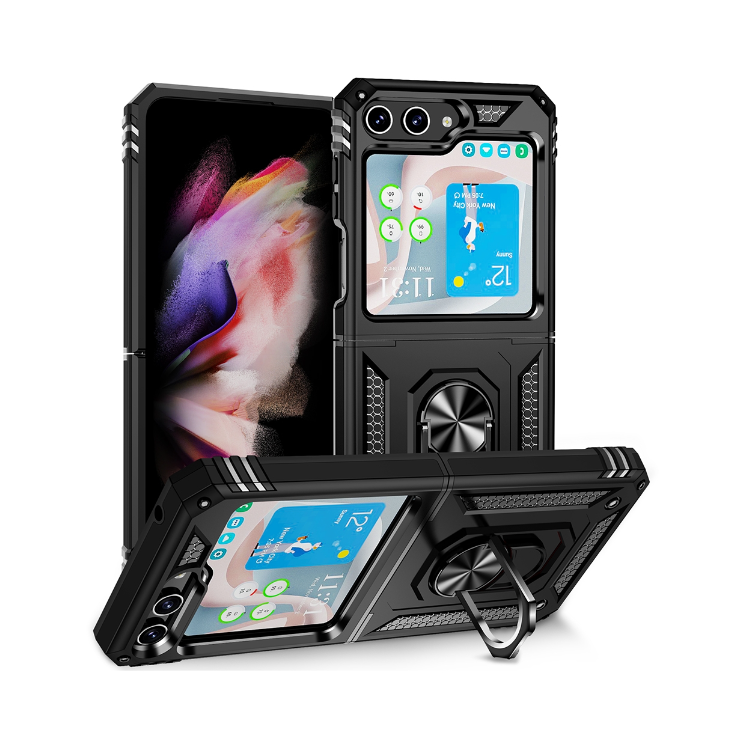 Samsung Z Flip5. Funda armor TPU+PC con anillo (negro)